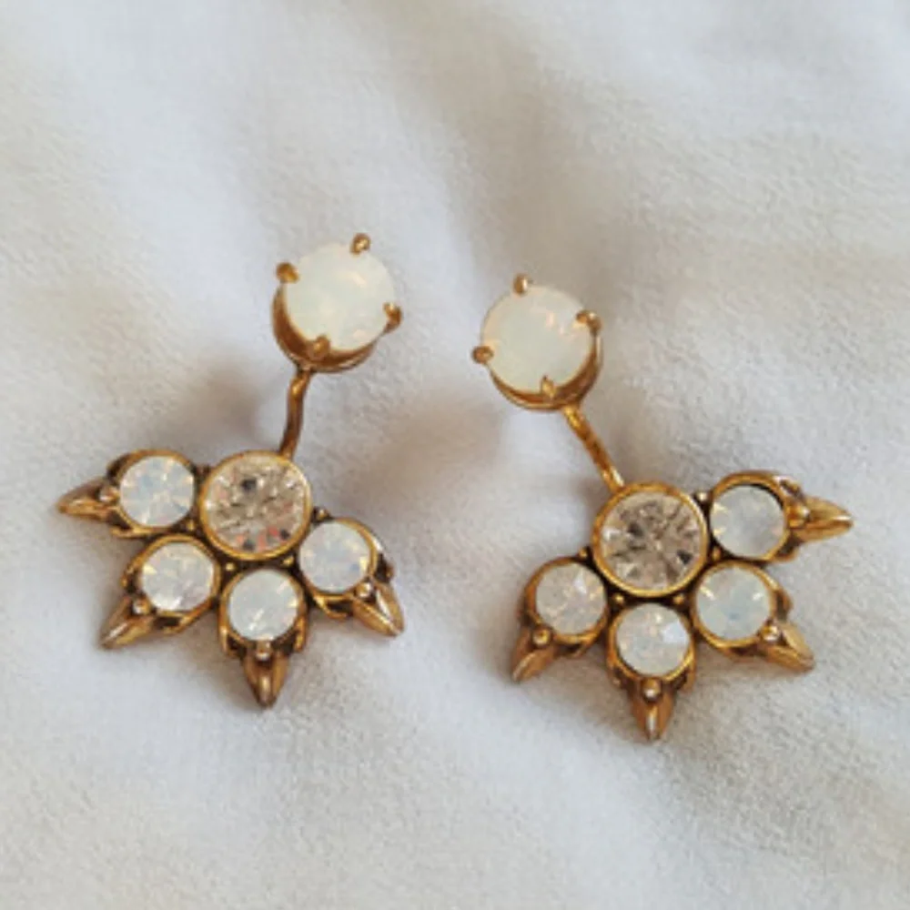 Stella Dot | Opalescent + Vintage Gold Eva Ear Jacket Earrings Stud Reti… - Picture 8 of 8